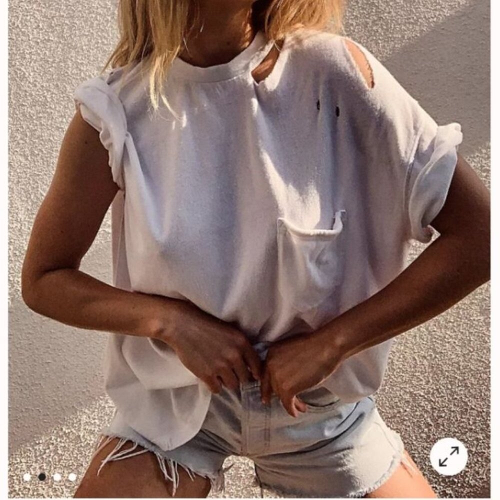 Free People Women's Oversized Rubi Lavender Tee Size XS